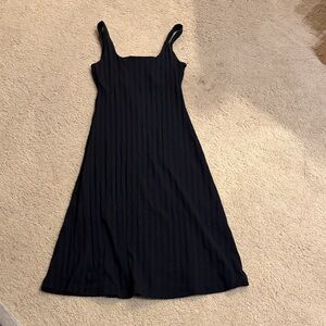 Zara Elegant Black Midi Dress